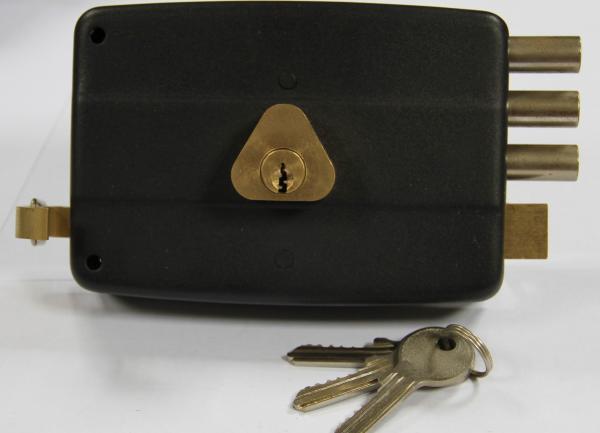 540.12M Security Rim Lock / Outdoor Rim Lock Round Bolt With Brass Latch