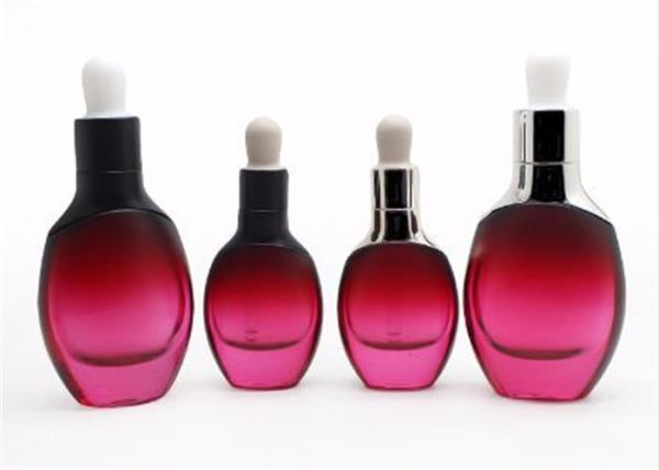 Unique Shaped 15ml 30ml Amber Glass Dropper Bottles For Essential Oil , Cosmetic Serum