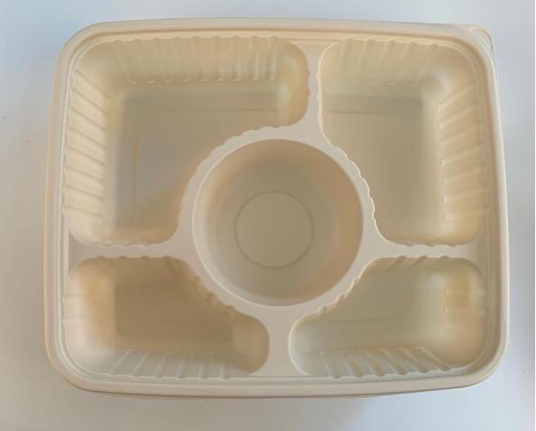 Catering Eco-Friendly Container Compartment Starch lunch Meal Box, Disposable Takeaway Packaging, Takeout