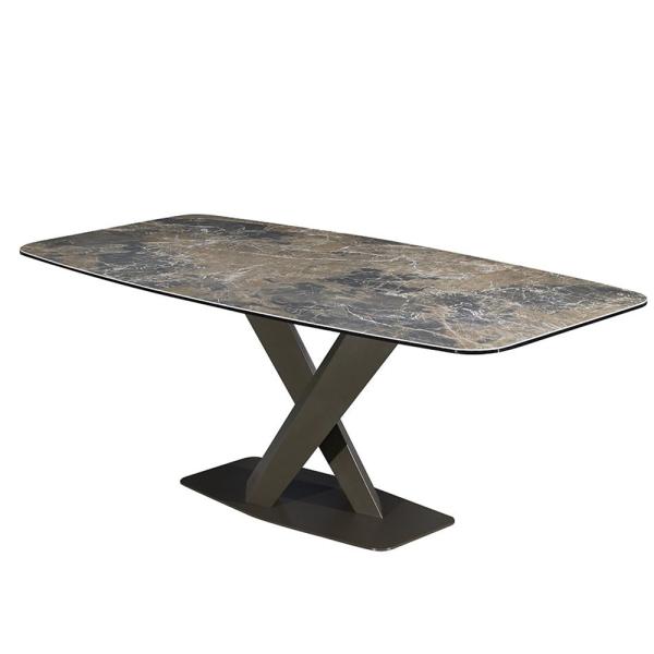 Modern Marble  Top Frosted metal Leg Frame Design Living room Furniture  Dinning Table