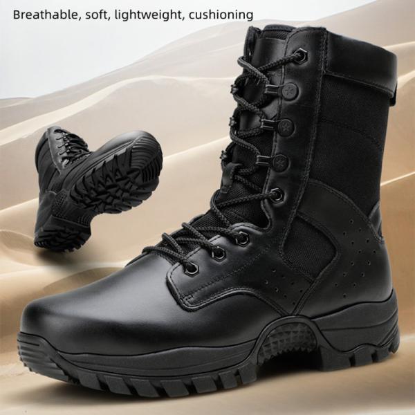 Hiking Waterproof Outdoor High Top Black Leather Boots Mens Boots Casual Leather