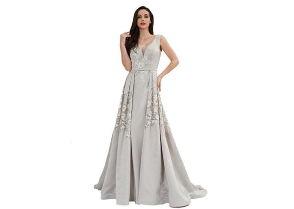 Deep V Neck Soft Forging Fabric European Wedding Dresses Sweep Train Design