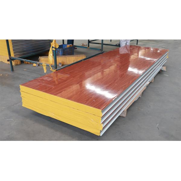 High Quality Building Materials Fireproof Wooden Color Rock Wool Sandwich Panel