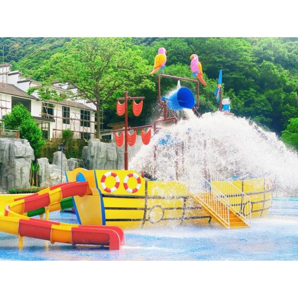 Anti-static Fiberglass Boat Water Slide for Water Parks