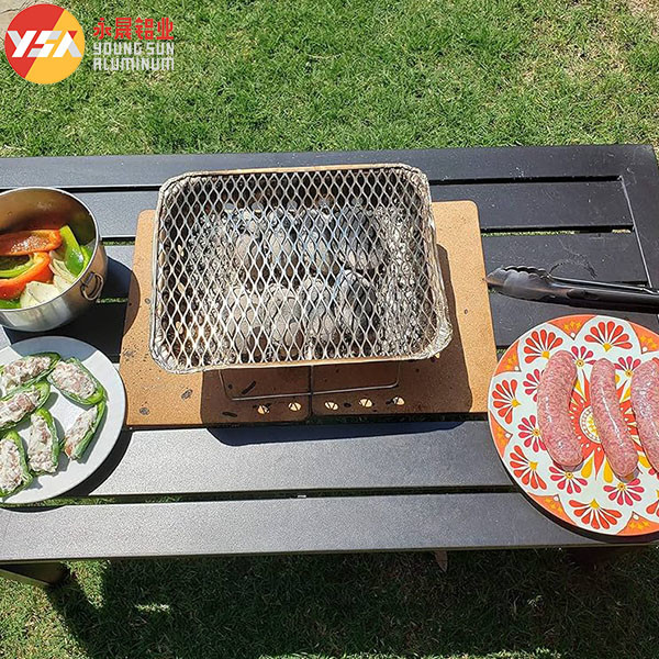 Алюминиевый барбекю гриль одноразовые гриль плиты Металлическая сетка Алюминиевая стойка