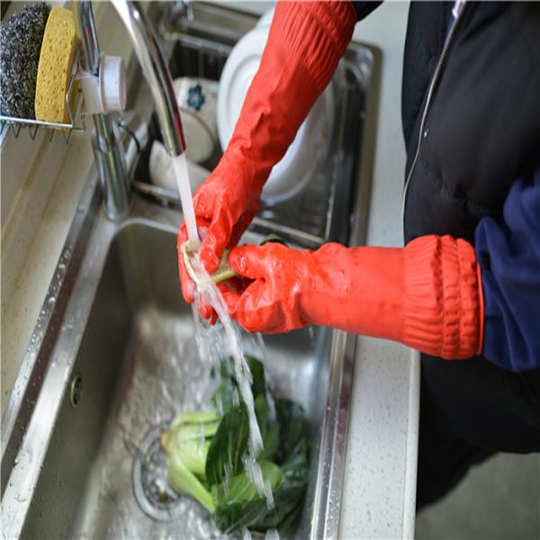Перчатки Дишвашинг латекса резиновые, длинный рукава чистки перчаток Токсик не