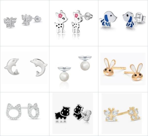 Cute Trendy Pink Flower Enamel Screw Back Earring Adorable 925 Sterling Silver Design
