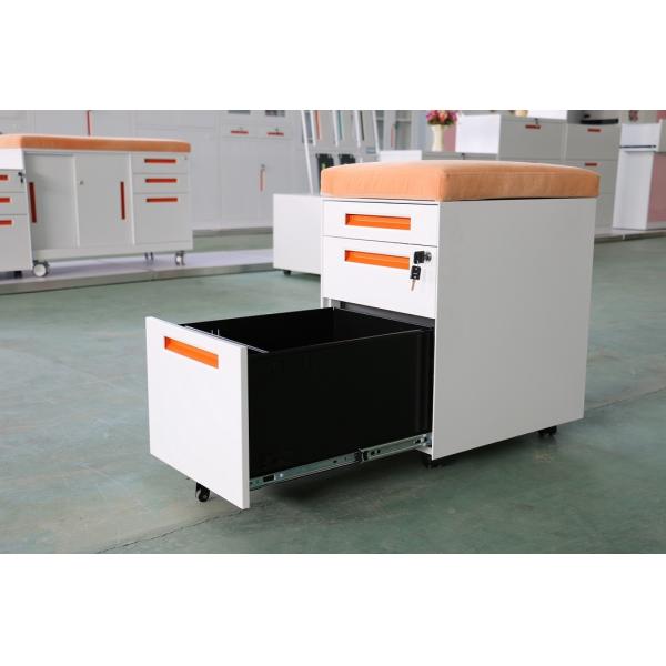 Rolling Powder Coating Metal Pedestal Cabinet 3 Drawer Office Filing ODM