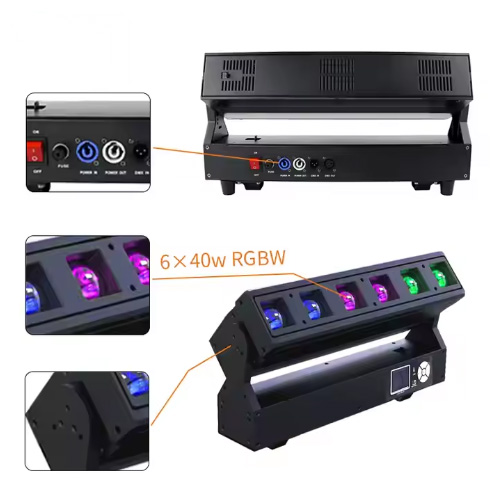 Диджей Дискотека светодиодный свет 6x40W RGBW 4in1 Zoom Wash Движущийся пиксельный луч светодиодный свет