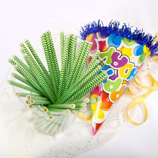 Chevron Branded Paper Straws
