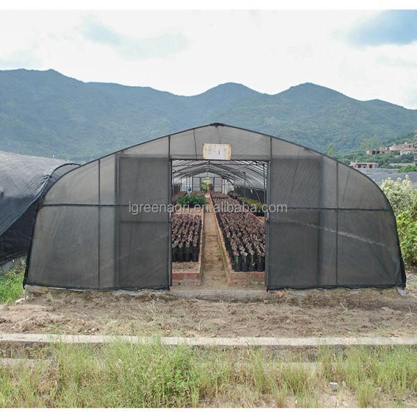 Single-Span PE Shade Net Tunnel Blackout Greenhouse for Mushroom Cultivation