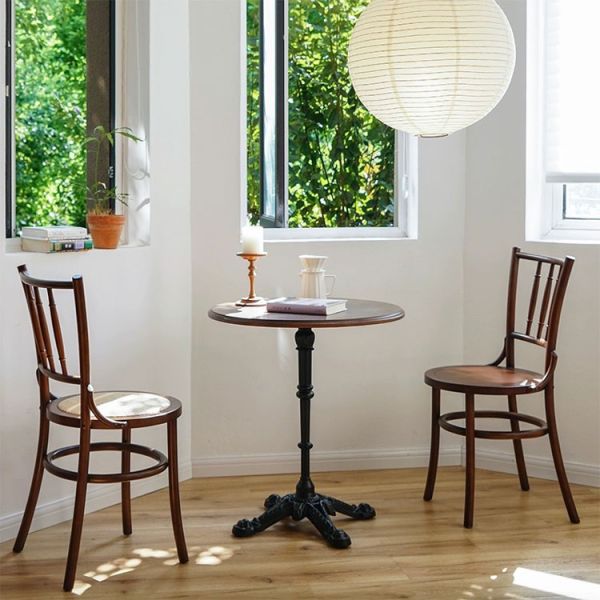 Simple Restaurant Interior Design American Retro Cafe Bistro Restaurant Rattan Wooden Table and Chairs