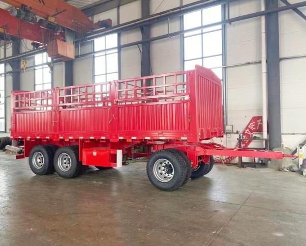 Good Condition 3 Axles Full Semi Trailer with Fuwa / BPW Axle and Customized Side Wall Height
