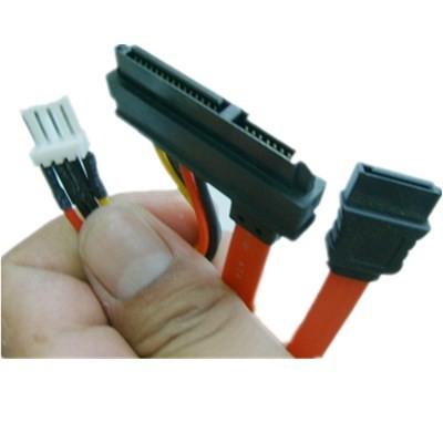 SATA22P to SATA7P + 4p CD-ROM DVD-ROM Cable , 3.5 inch HDD Power Line 4P/7Pin Data Power Wire Power Supply SATA Cable