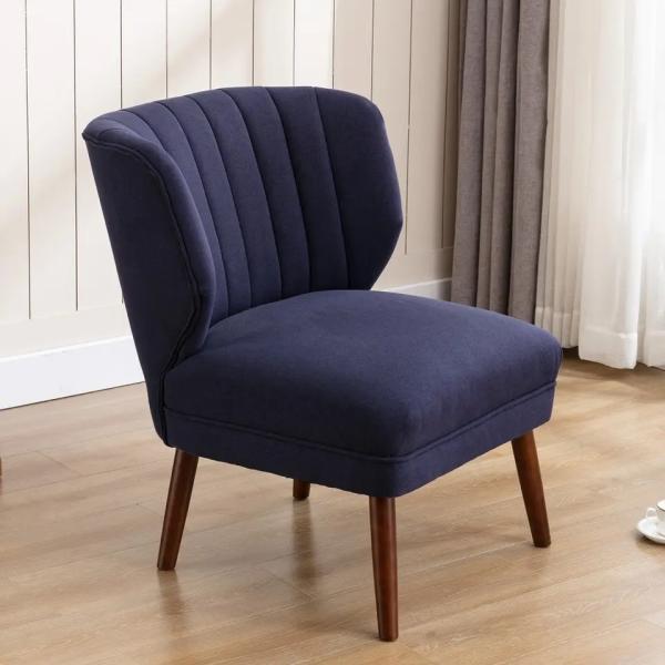 Nontoxic Velvet Modern Single Seater Chair Breathable For Dining Room
