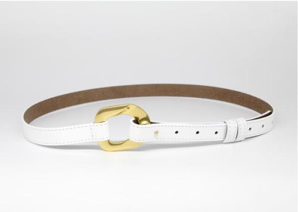 White 18mm Womens Fashion Leather Belts Alloy Buckle