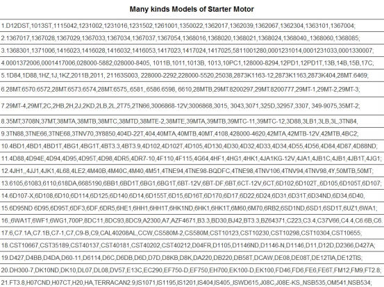Motor de arrancador de la carretilla elevadora del arrancador 1011B Linde de la maquinaria de mina 0001223002 440677 2913175500
