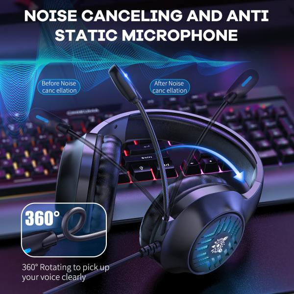 50mm Speaker DC5V 20000Hz Wired Gaming Headphone