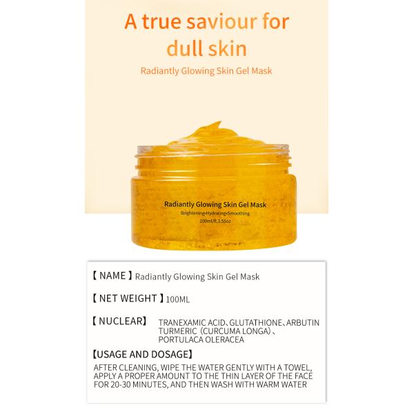 излучающе маска геля кожи турмерина 100ml накаляя с Tranexamic кисловочным глутатионом