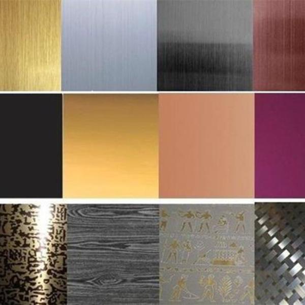 Custom brushed champagne gold color coated decorative stainless steel Sheet