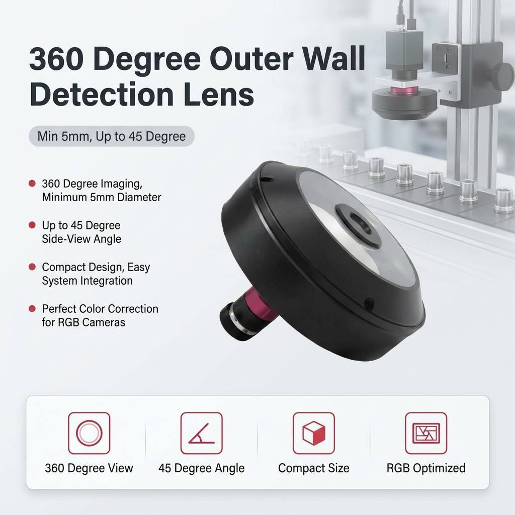Supplier 360° Outer Wall Detection Lens 5mm 45° Side View for Small Component