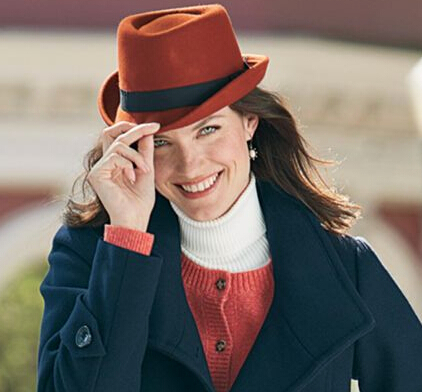 Fashion Women Felt woolen roll brim hat