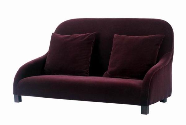 Velvet Fabric Purple Hotel Room Sofa Three Two Seat Single Sofa Set