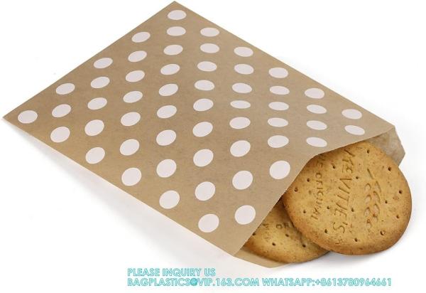 Kraft Paper Bags Flat Greaseproof Paper Bags Greaseproof Envelopes, Paper Snack Bags Cookie Bags Popcorn Bag