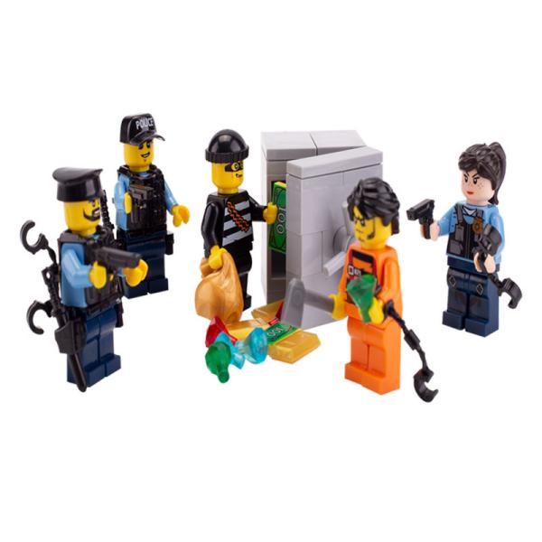 MOC city accessories plioceman mini figure container diamond money safe box building block