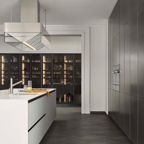 Armoire de cuisine à porte en mélamine MDF personnalisée pour la conception de cuisine à domicile