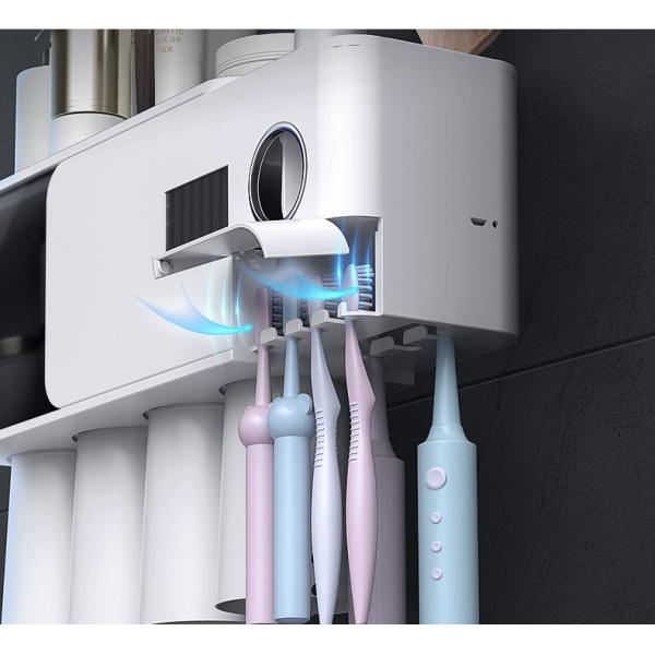 Suction Type 30RH UV Toothbrush Holder , DC3.7V Toothbrush Sanitizer Holder