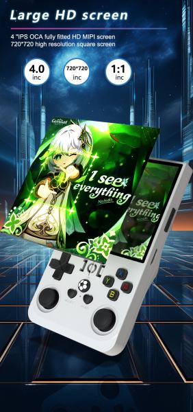 R36MAX Retro 64GB 128G Handheld Game Console Linux System 3.5 Inch IPS Screen