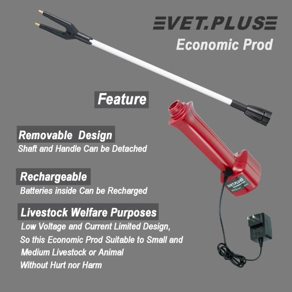 Rechargeable Livestock Hogs Dog Electric Hot Shot Cattle Prod With Flexible Shaft