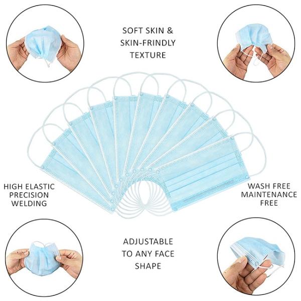 Non Woven Anti Dust Face Cover Class II Disposable Mouth Protection