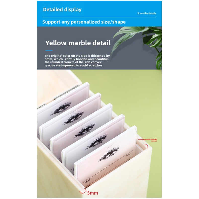Factory Wholesale Acrylic Marble Eyelash Storage Box Grafting Dust-proof Flip-type Display Cosmetic Storage Box