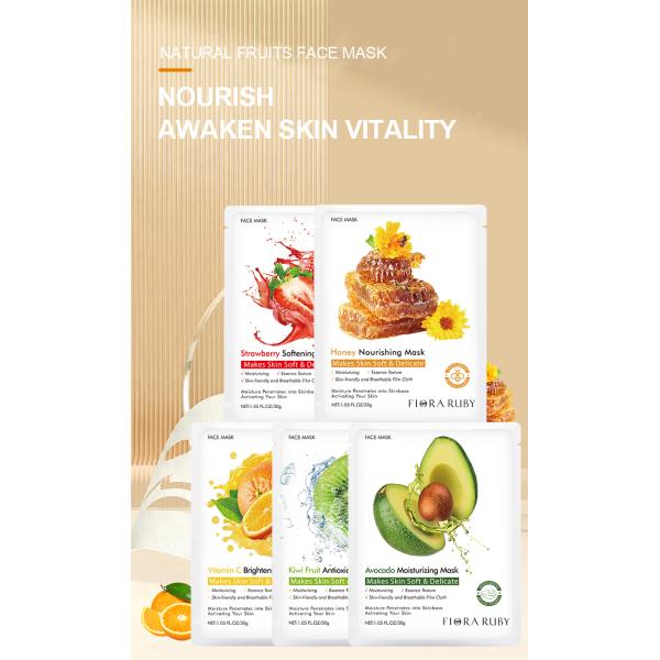 Fruit Natural Vitamin C Face Beauty Masks Skin Care Sheet Facial Skin Care Mask Face Sheet Mask