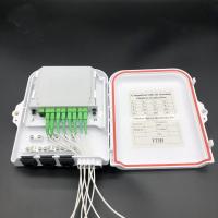 1*8 módulo divisor FTTH caja divisora ​​de fibra óptica Cable sin cortar ABS blanco retardante de llama UL94 V0
