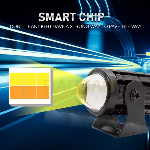 2pcs White Yellow Dual Color Aluminum Mini Driving Fog Light Available For Motorcycle