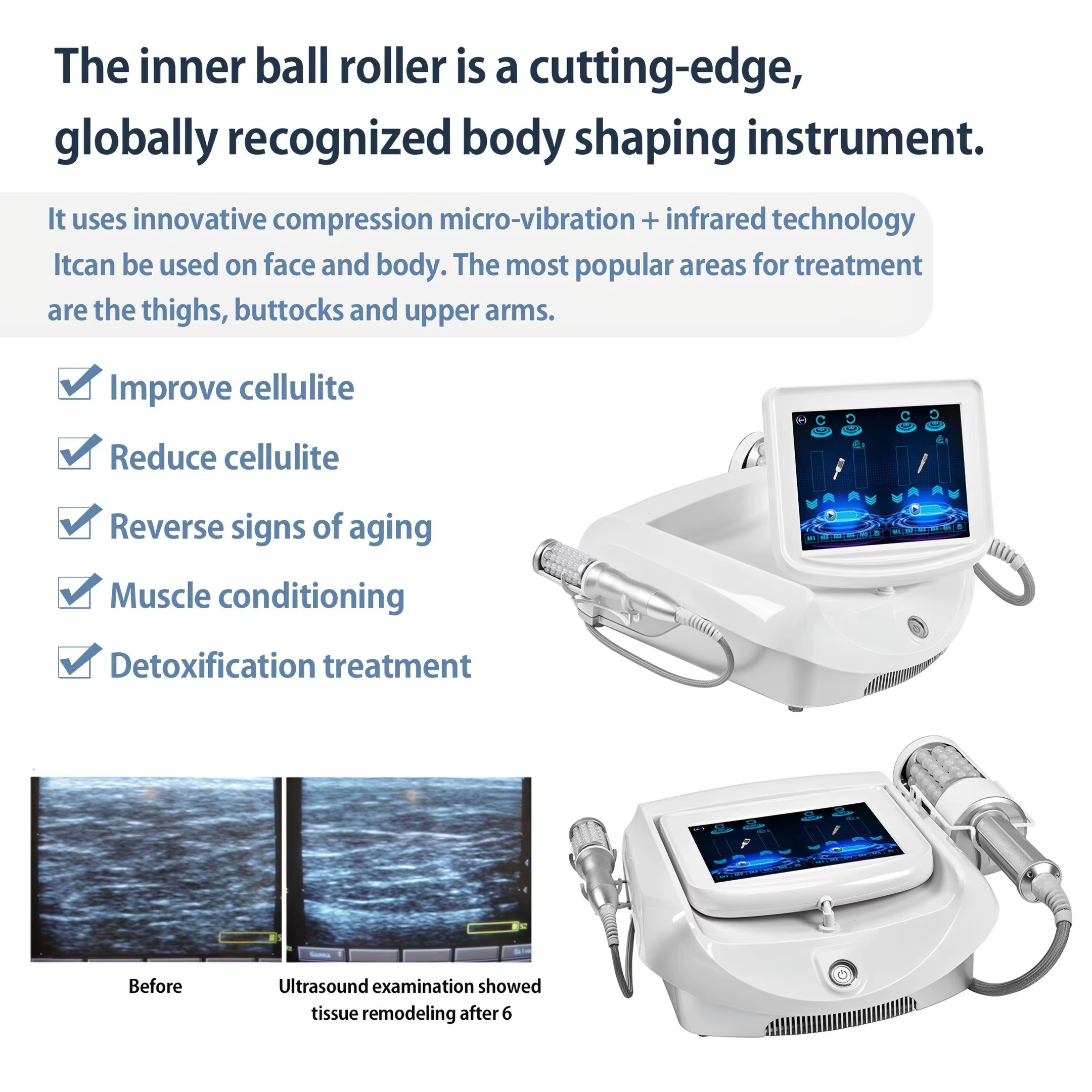 Portable Inner Ball Roller Body Contouring Machine 1200rpm 300W With Interchangeable Rollers