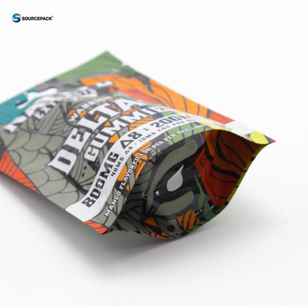 Emballage de mylar mat / brillant de qualité alimentaire avec imprimante personnalisée et fermeture à glissière facile d'accès