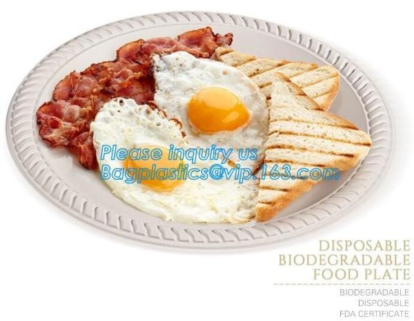 biodegradable corn starch plate,factory wholesale biodegradable corn starch food plate,Factory 6.2 inch Custom Logo Eco