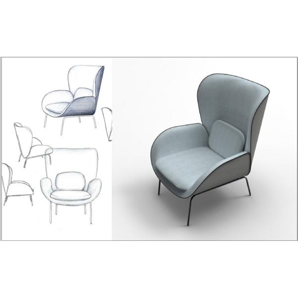 Norman Wing Fiberglass Lounge Chair For Home Decoration Multi Color