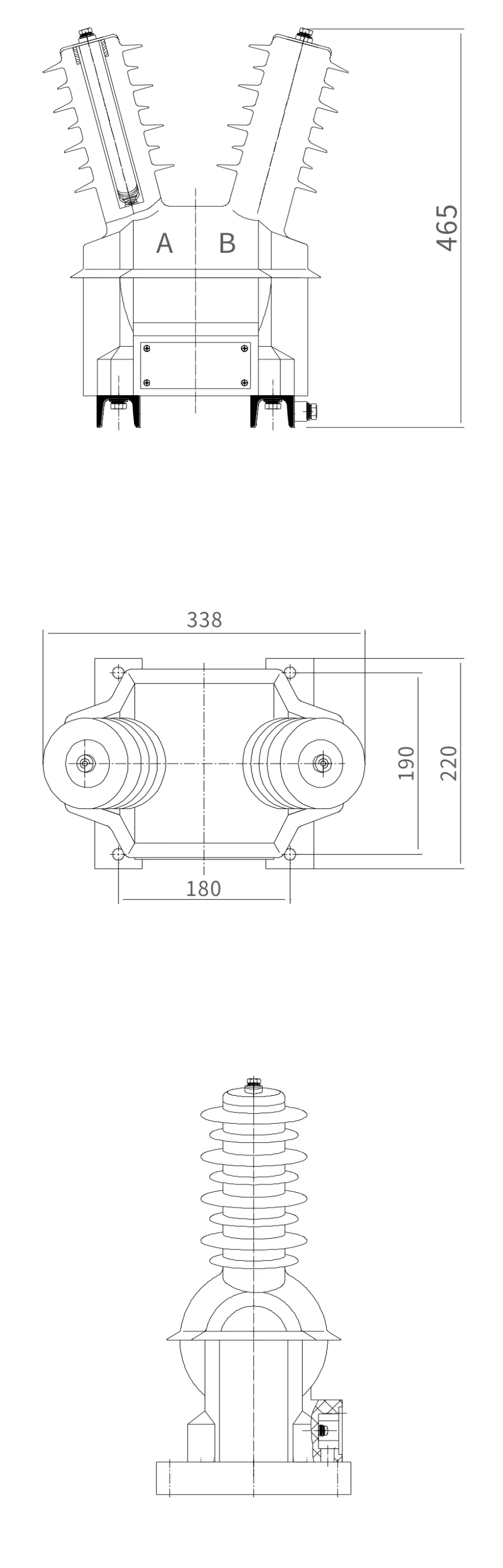 JDZW ç»âæžâ.png Pole Switch Outdoor Voltage Transformer 300VA 12kV 42kV 75kV