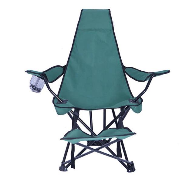 Comfortable Reclining Folding Armrest Camping Chair High Quality Foldable Fishing Chairs With Footrest Cup Holder