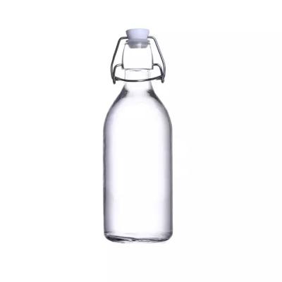 Garrafa redonda de vidro de 600 ml com tampas Carafe Swing Top garrafa de cerveja garrafa Kombucha bebida