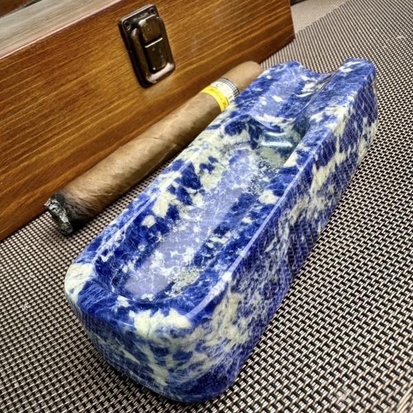 Brazil Bolivian Blue Marble Cigar Ashtray Polished Surface Finished With Elegant Design