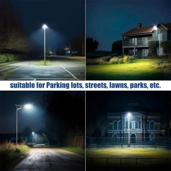 Gray High Lumen Solar Outdoor Lights IP67 100 Watt LED Solar Street Light Waterproof