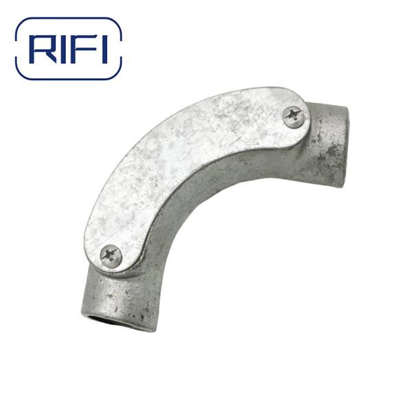 Acessórios de tubos de conduta de ferro IG maleável galvanizados a quente 20 mm Curva de inspeção
