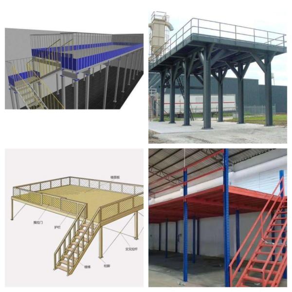 Portable Paint Coated Metal Frame Mezzanine Floor Platform for Warehouse Storage