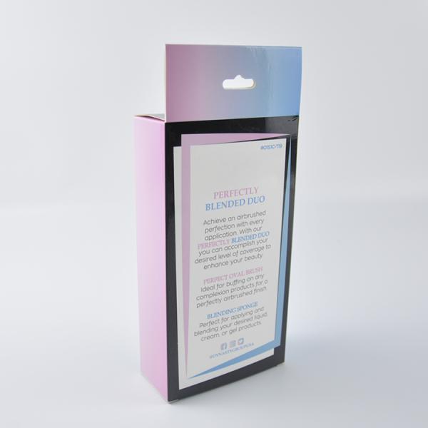 Lujo de empaquetado de empaquetado cosmético de encargo del cepillo del maquillaje de las cajas con el gancho claro de la ventana